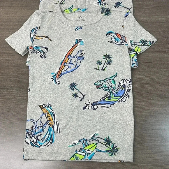 NWOT Fish Stix Surfing Dino pajamas 4T - Picture 8 of 9